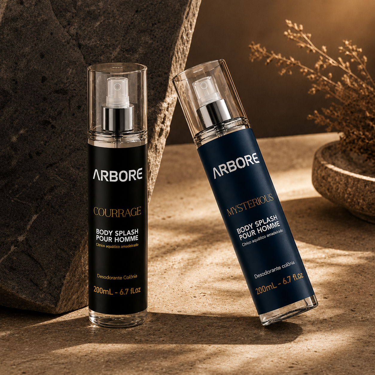 Kit Body Splash Mysterius + Courrage 200Ml