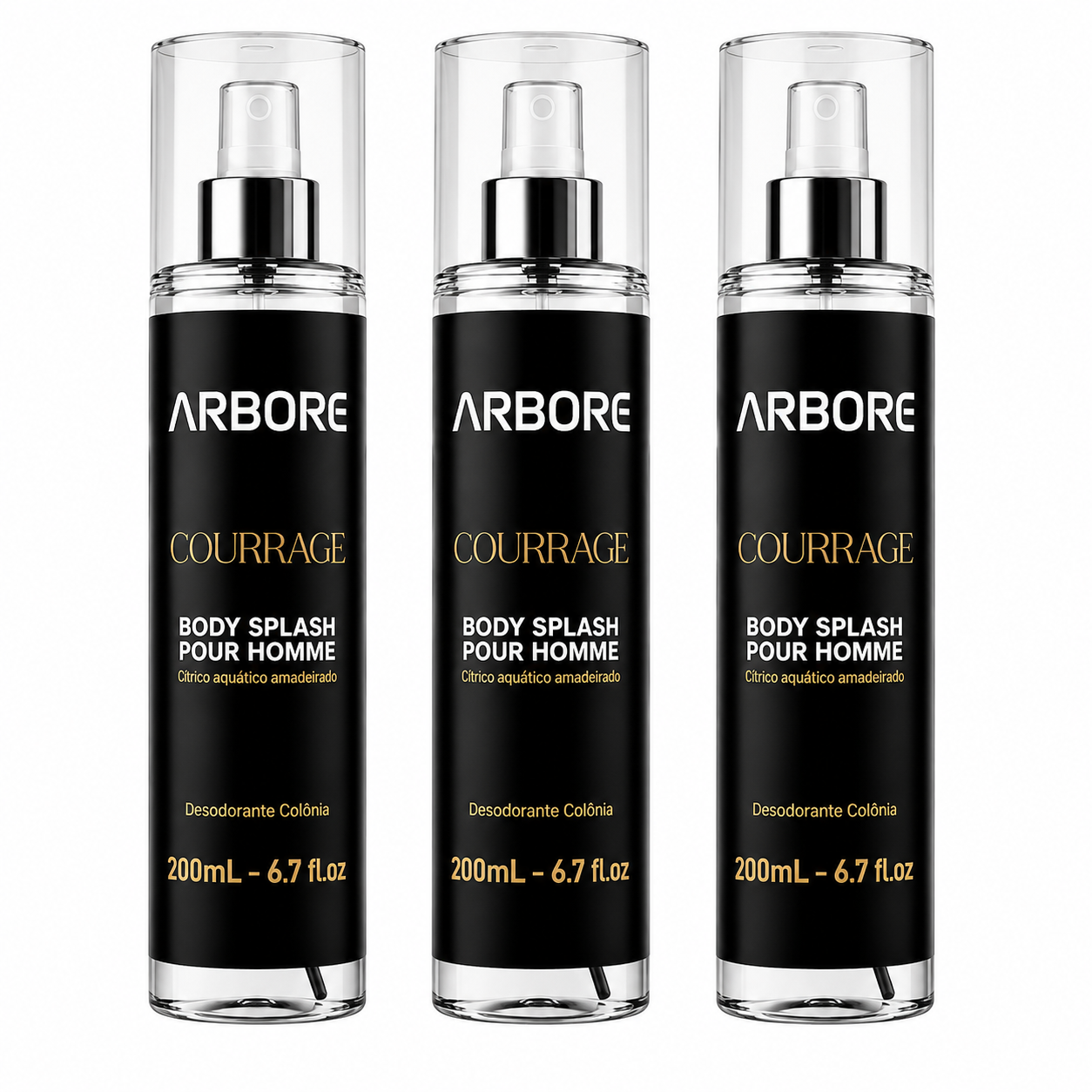 Kit Triplo Body Splash Courrage 200ml